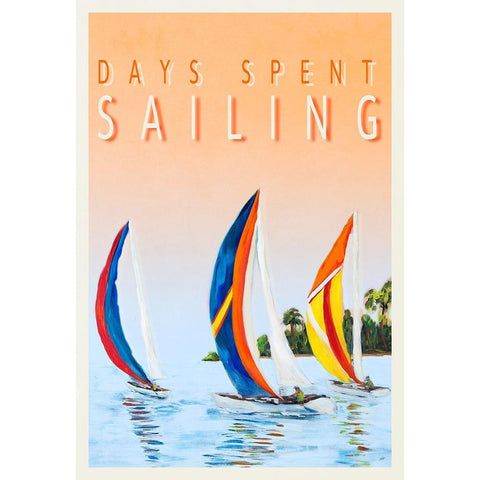 Days Spent Sailing Gold Ornate Wood Framed Art Print with Double Matting by DeRice, Julie
