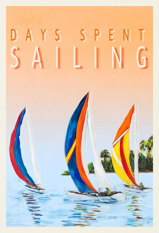 Days Spent Sailing White Modern Wood Framed Art Print with Double Matting by DeRice, Julie