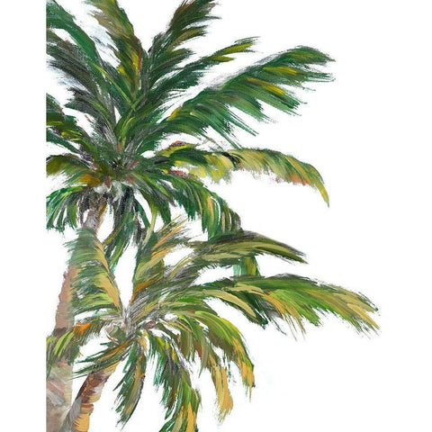 Tropical Trees on White I Black Modern Wood Framed Art Print by DeRice, Julie