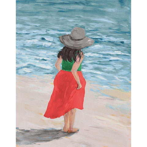 Along the Water White Modern Wood Framed Art Print by DeRice, Julie