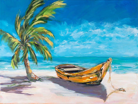 Lost Island II Black Ornate Wood Framed Art Print with Double Matting by DeRice, Julie