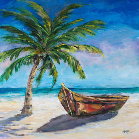 Lost Island Black Modern Wood Framed Art Print by DeRice, Julie