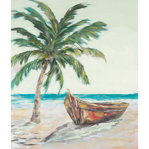 Lost Island At Sunrise Black Modern Wood Framed Art Print by DeRice, Julie