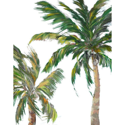 Tropical Trees on White II White Modern Wood Framed Art Print by DeRice, Julie