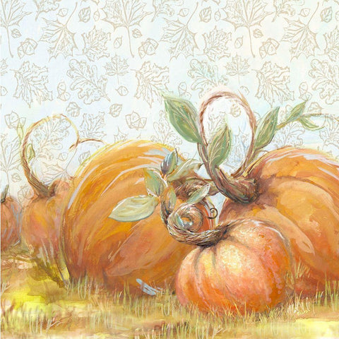 Autumn Pumpkin Patch I White Modern Wood Framed Art Print by Diannart