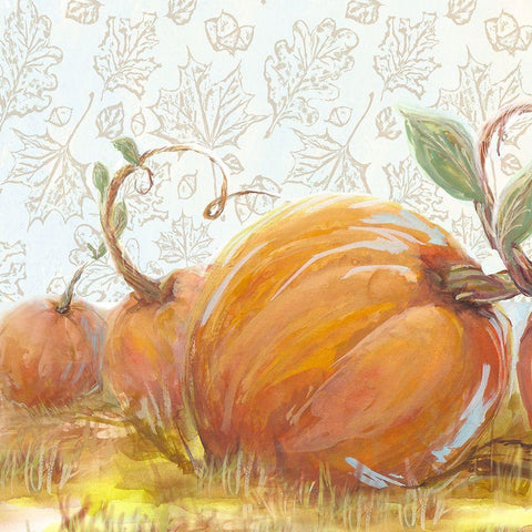 Autumn Pumpkin Patch II White Modern Wood Framed Art Print by Diannart