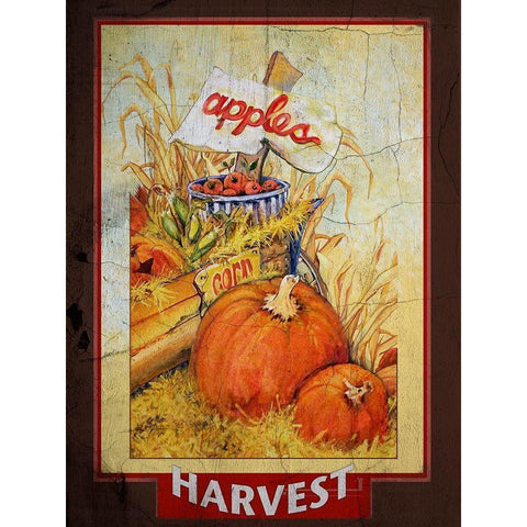 Autumn Fresh Harvest White Modern Wood Framed Art Print by Diannart