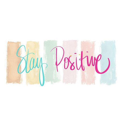 Stay Positive Black Modern Wood Framed Art Print with Double Matting by Medley, Elizabeth