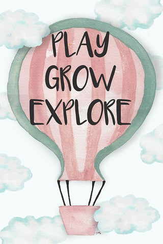 Play Grow Explore Black Ornate Wood Framed Art Print with Double Matting by Medley, Elizabeth