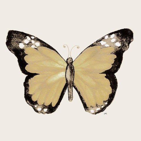 Butterfly of Gold III White Modern Wood Framed Art Print by Medley, Elizabeth