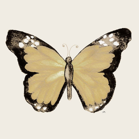 Butterfly of Gold III White Modern Wood Framed Art Print with Double Matting by Medley, Elizabeth