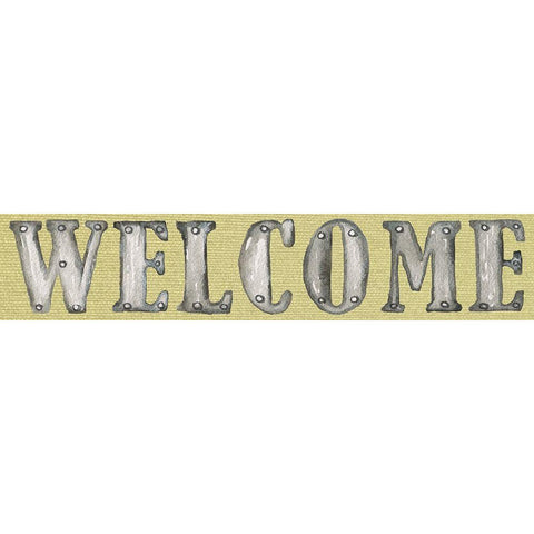 Welcome Black Modern Wood Framed Art Print with Double Matting by Medley, Elizabeth