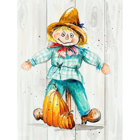 Scarecrow White Modern Wood Framed Art Print by Pinto, Patricia