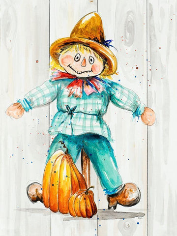 Scarecrow White Modern Wood Framed Art Print with Double Matting by Pinto, Patricia