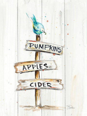 Sign of Fall White Modern Wood Framed Art Print with Double Matting by Pinto, Patricia