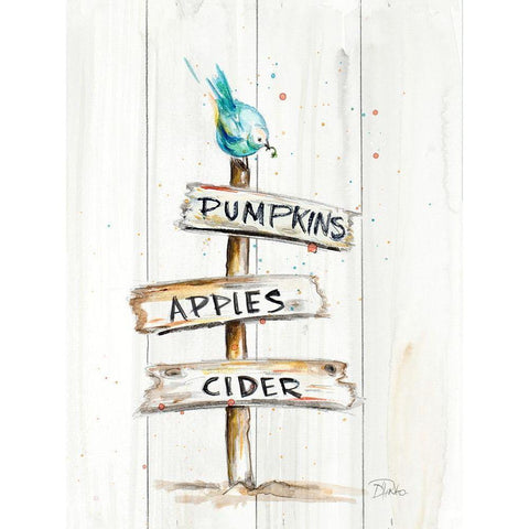 Sign of Fall White Modern Wood Framed Art Print by Pinto, Patricia