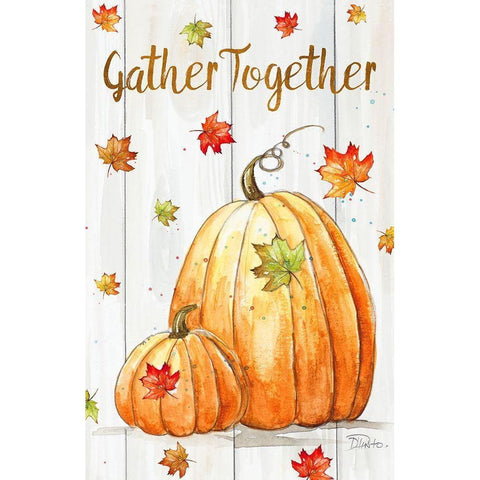 Gather Together Pumpkin Black Modern Wood Framed Art Print by Pinto, Patricia