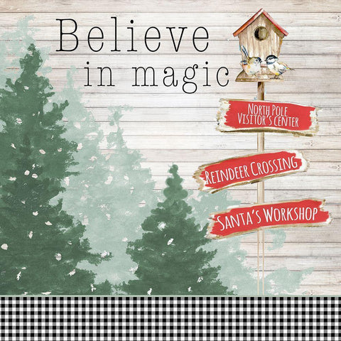 Believe in Holiday Magic I Black Ornate Wood Framed Art Print with Double Matting by Pinto, Patricia