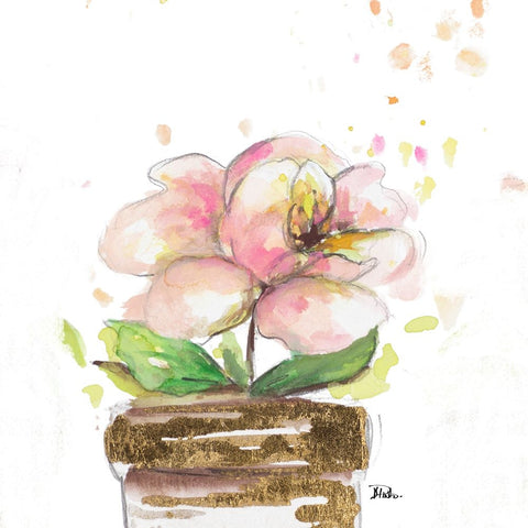 Lilac Touch II White Modern Wood Framed Art Print with Double Matting by Pinto, Patricia