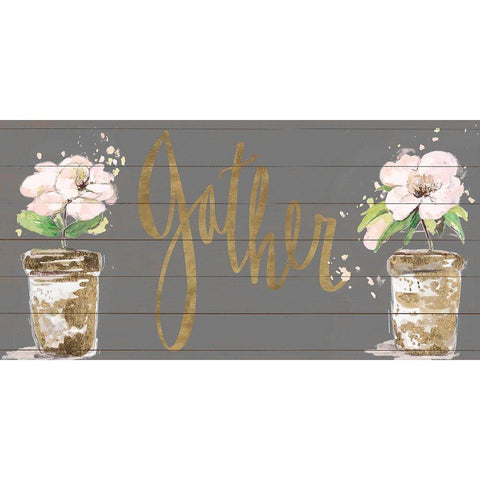 Gather Spring Black Modern Wood Framed Art Print by Pinto, Patricia