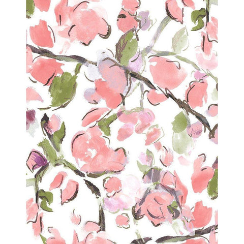 Spring Floral In Pink White Modern Wood Framed Art Print by Hewitt, L.