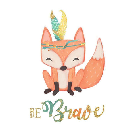 Be Brave White Modern Wood Framed Art Print by Josefina