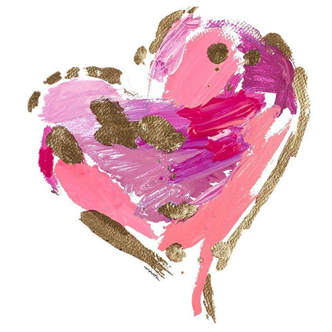 Heart Full of Love I White Modern Wood Framed Art Print with Double Matting by Hewitt, L.