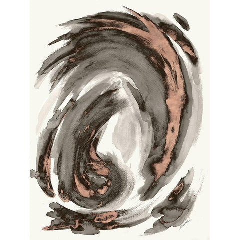 Muted Swirl I Gold Ornate Wood Framed Art Print with Double Matting by Hewitt, L.