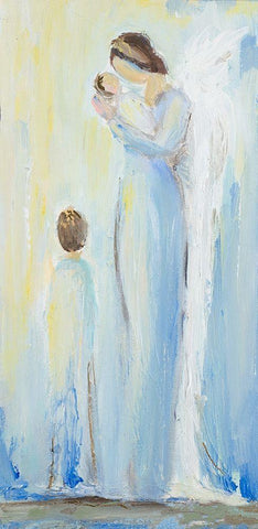 Heavens Angel White Modern Wood Framed Art Print with Double Matting by Hewitt, L.