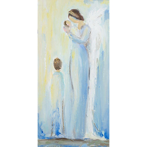 Heavens Angel Black Modern Wood Framed Art Print with Double Matting by Hewitt, L.