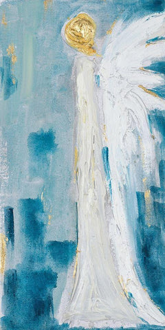 Angel Wings Black Ornate Wood Framed Art Print with Double Matting by Hewitt, L.