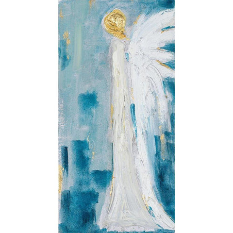 Angel Wings Black Modern Wood Framed Art Print with Double Matting by Hewitt, L.