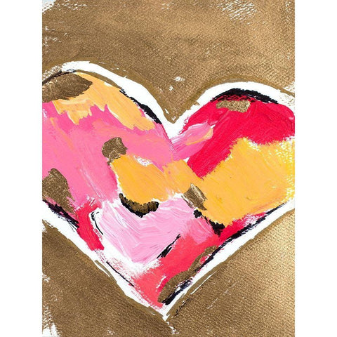 Heart Full of Love II Black Modern Wood Framed Art Print by Hewitt, L.