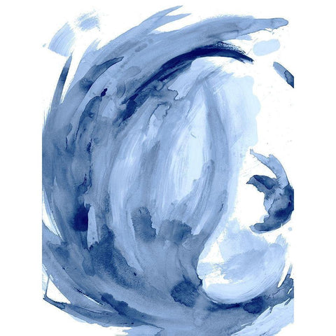 Blue Swirl II Black Modern Wood Framed Art Print by Hewitt, L.