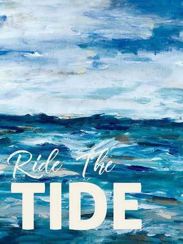Ride The Tide Black Ornate Wood Framed Art Print with Double Matting by Hewitt, L.