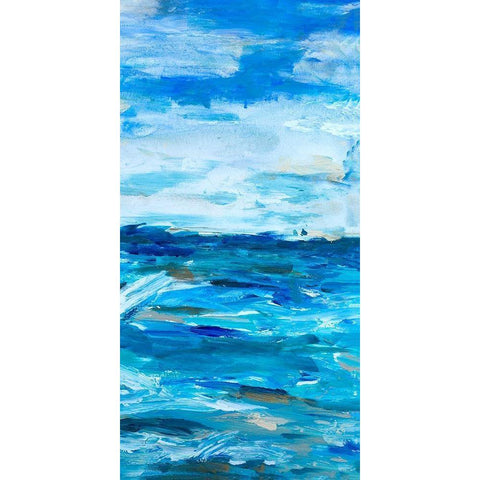 Ocean Mind Panel II White Modern Wood Framed Art Print by Hewitt, L.