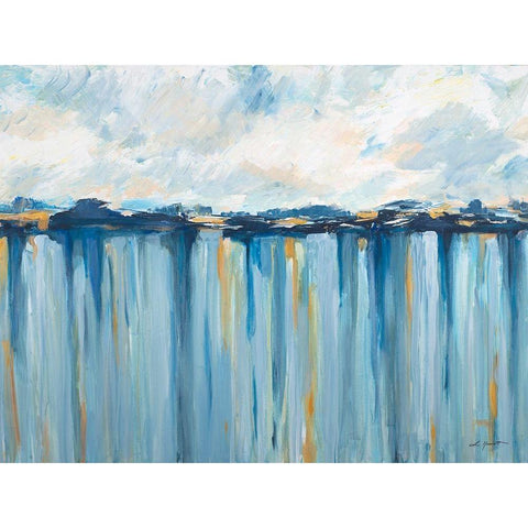 Ocean Blues Black Modern Wood Framed Art Print by Hewitt, L.