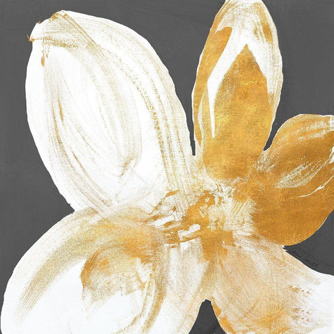 Out of the Gold on Gray II White Modern Wood Framed Art Print with Double Matting by Loreth, Lanie