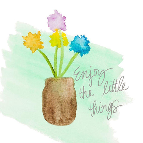 Enjoy The Little Things White Modern Wood Framed Art Print by Torres, Melanie