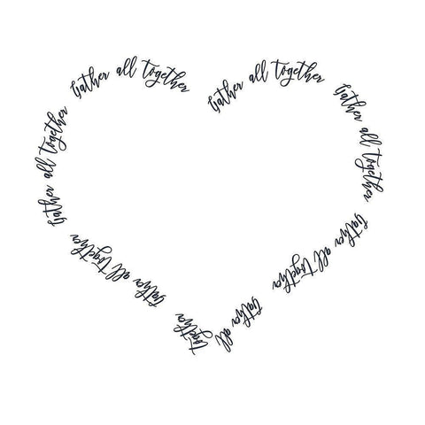 Gather All Together Heart White Modern Wood Framed Art Print by Metz, Andi