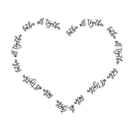 Gather All Together Heart White Modern Wood Framed Art Print with Double Matting by Metz, Andi