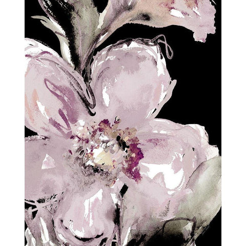 Happy Bloom on Black I White Modern Wood Framed Art Print by Loreth, Lanie