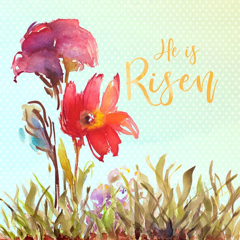 He Is Risen White Modern Wood Framed Art Print with Double Matting by Loreth, Lanie