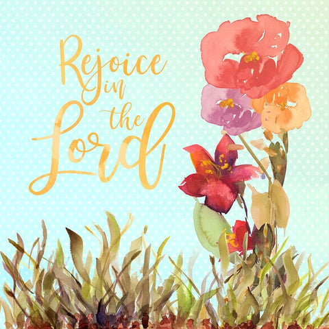 Rejoice In The Lord Black Ornate Wood Framed Art Print with Double Matting by Loreth, Lanie