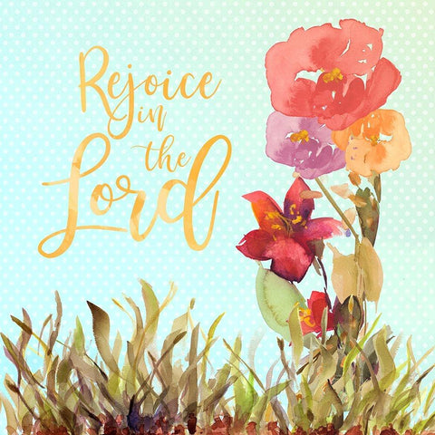 Rejoice In The Lord White Modern Wood Framed Art Print by Loreth, Lanie