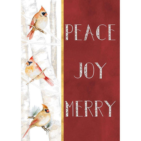 Peace Joy Merry White Modern Wood Framed Art Print by Gaynor, Janice