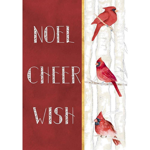 Noel Cheer Wish Gold Ornate Wood Framed Art Print with Double Matting by Gaynor, Janice
