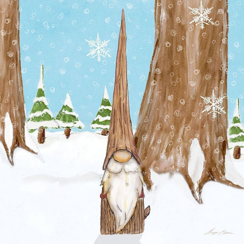 Winter Gnome III Black Modern Wood Framed Art Print by Edwins, Hugo