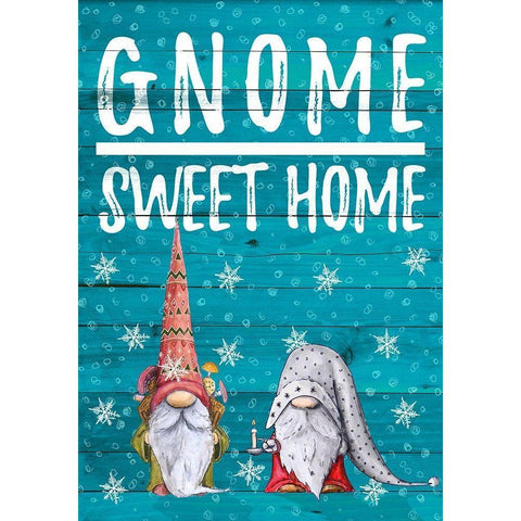 Gnome Sweet Home White Modern Wood Framed Art Print by Edwins, Hugo