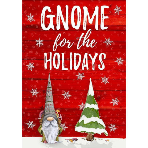 Gnome for the Holidays White Modern Wood Framed Art Print by Edwins, Hugo